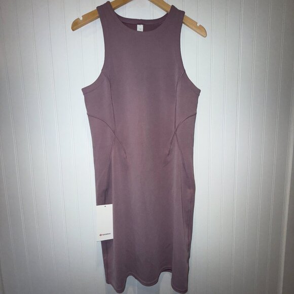 NWT Lululemon Ribbed Softstreme Slim-Fit Dress Size 14 in Lavender Lux - Picture 3 of 6